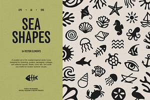 Sea Shapes — 54 Vector Elements, an Object Graphic by Design Squad