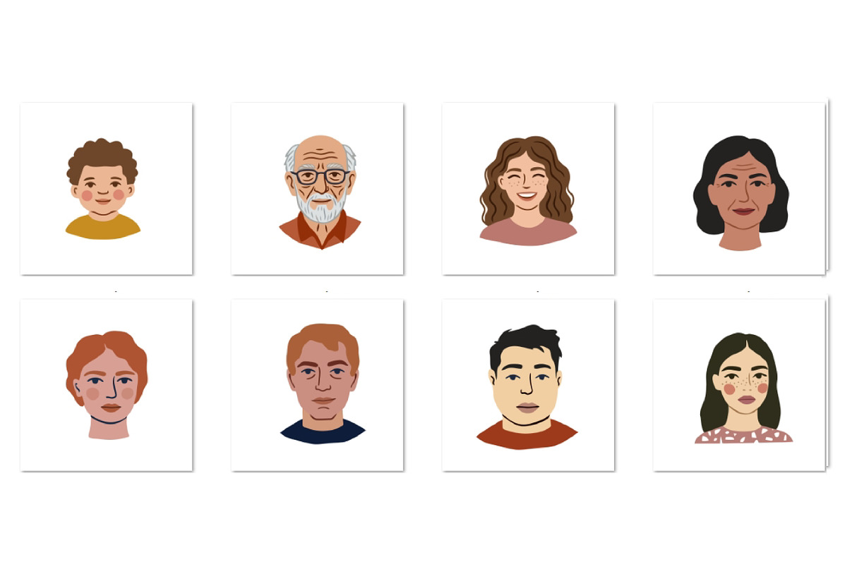 Diverse Portraits Bundle, an Object Graphic by IRSYART (Photo 6 of 7)