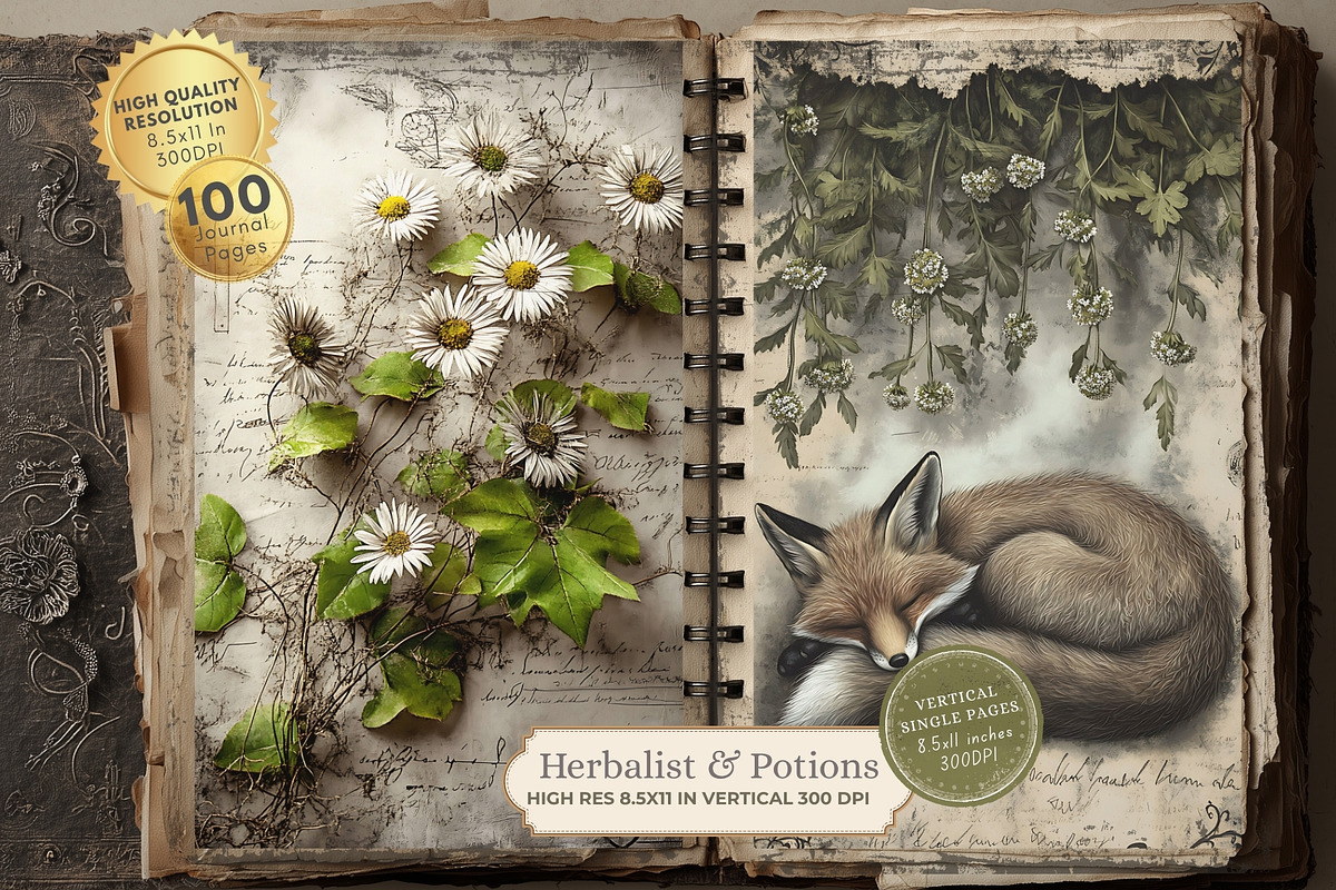 Herbalist Junk Journal Kit, a Seasonal Illustration by Nicole Branger Art (Photo 2 of 14)