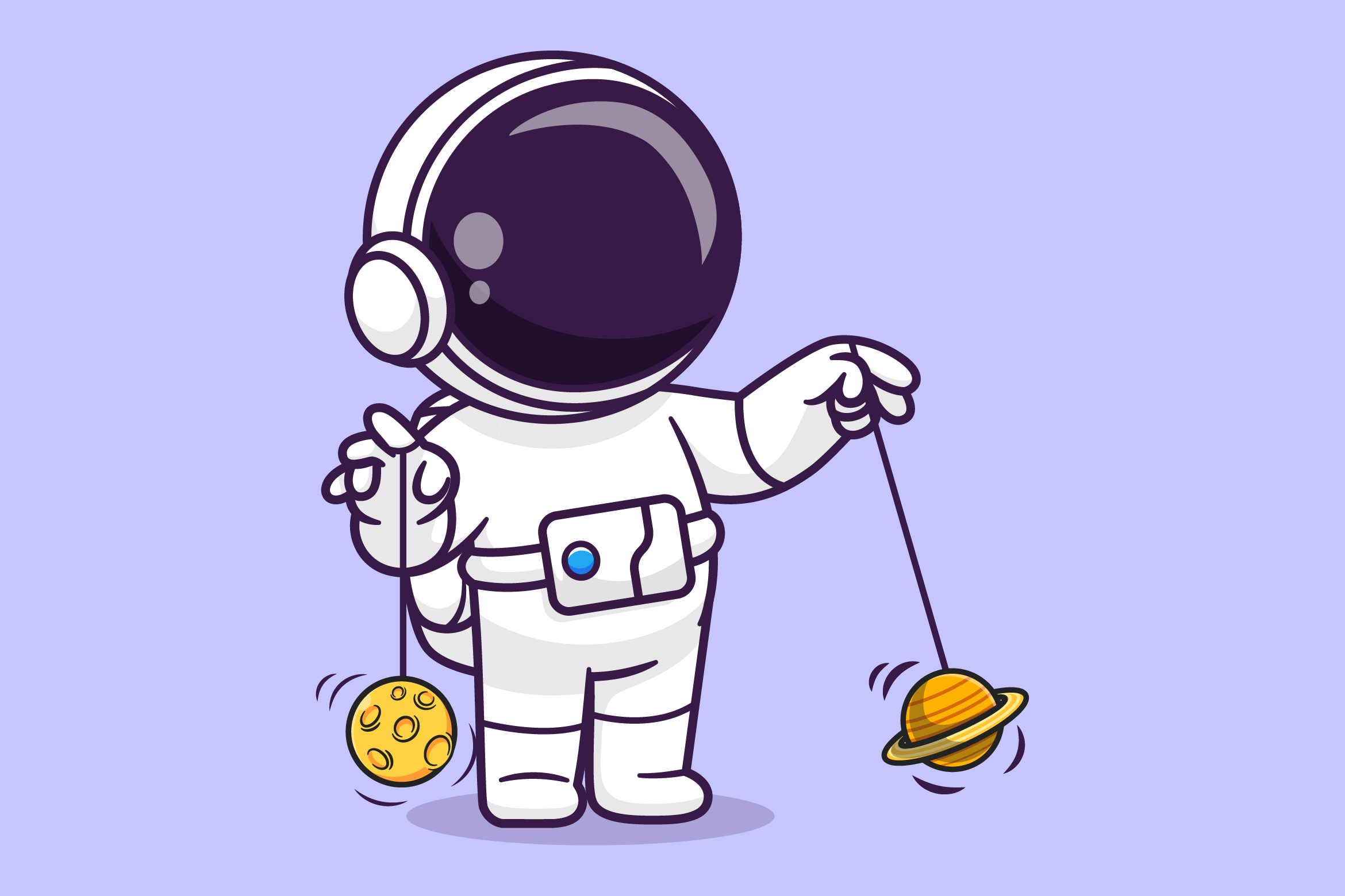 Cute Astronaut Playing Planet, a Technology Illustration by Catalyst Labs