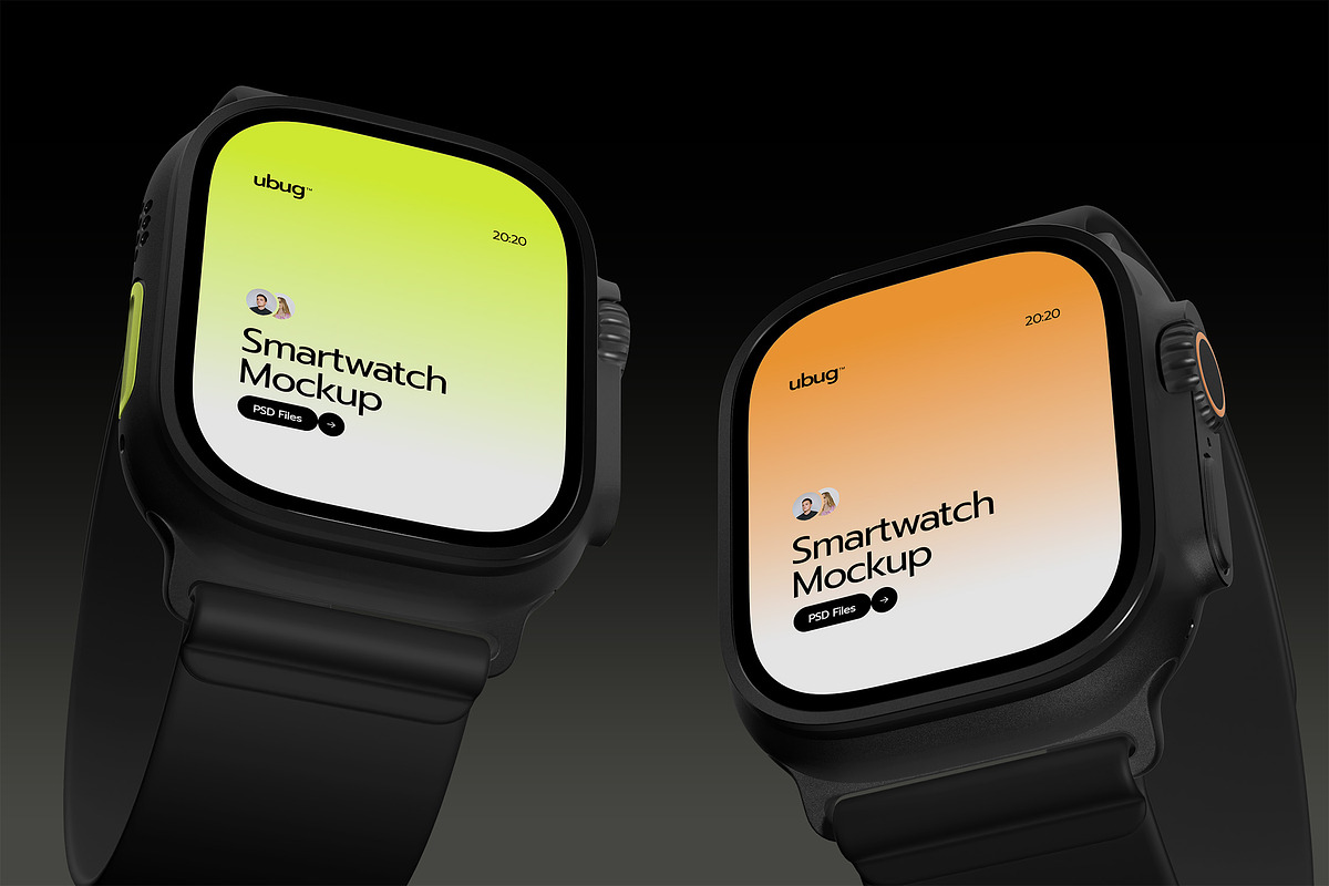 Smartwatch Mockup Pack, a Wearable Device Mockup by Neermana (Photo 5 of 12)