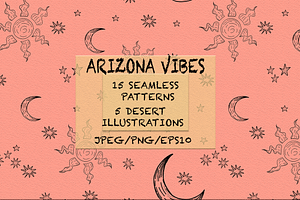Arizona vibes seamless patterns
