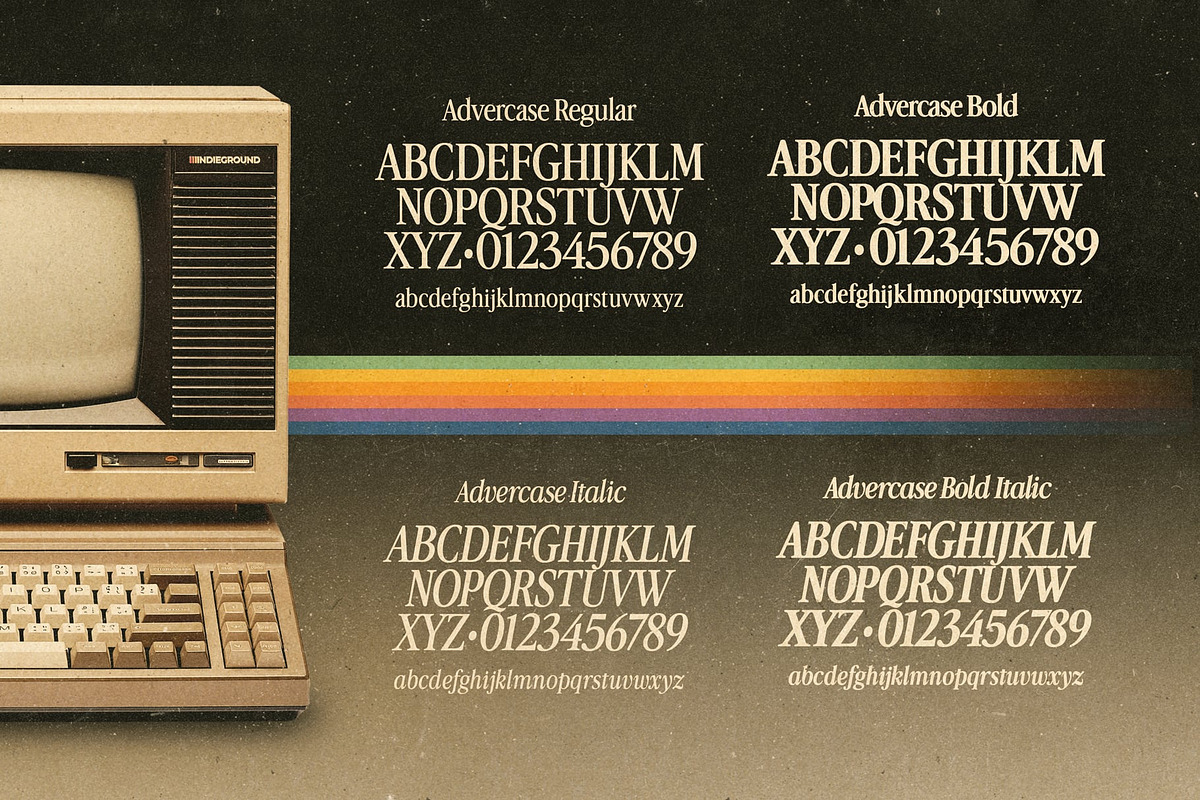 Advercase Font, a Serif Font by Indieground Design Inc. (Photo 8 of 10)