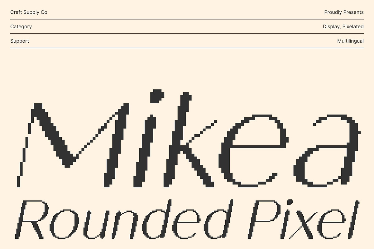 Mikea Rounded Pixel, a Sans Serif Font by Craft Supply Co. (Photo 1 of 8)