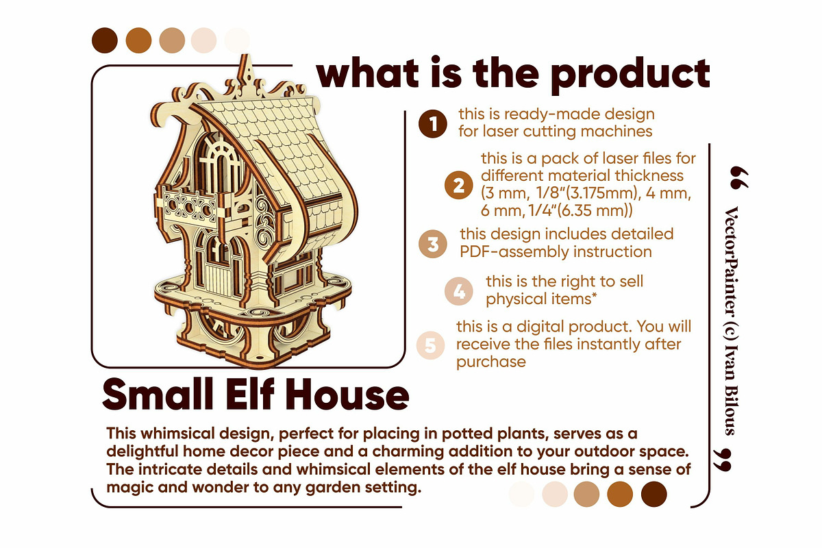 Fantasy Plant House - Laser Cut File, an Object Graphic by VectorPainter (Photo 12 of 17)