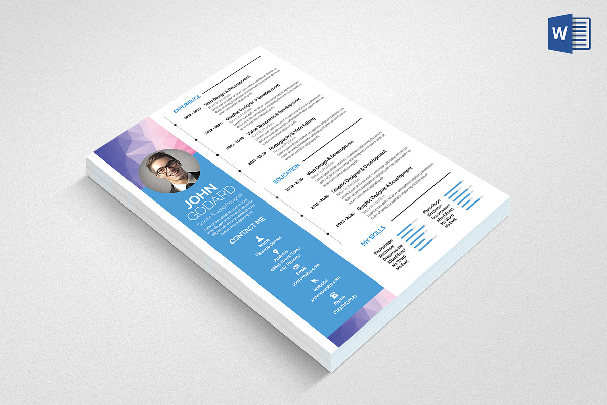 Resume CV Set, a Resume Template by graphicforest (Photo 4 of 6)