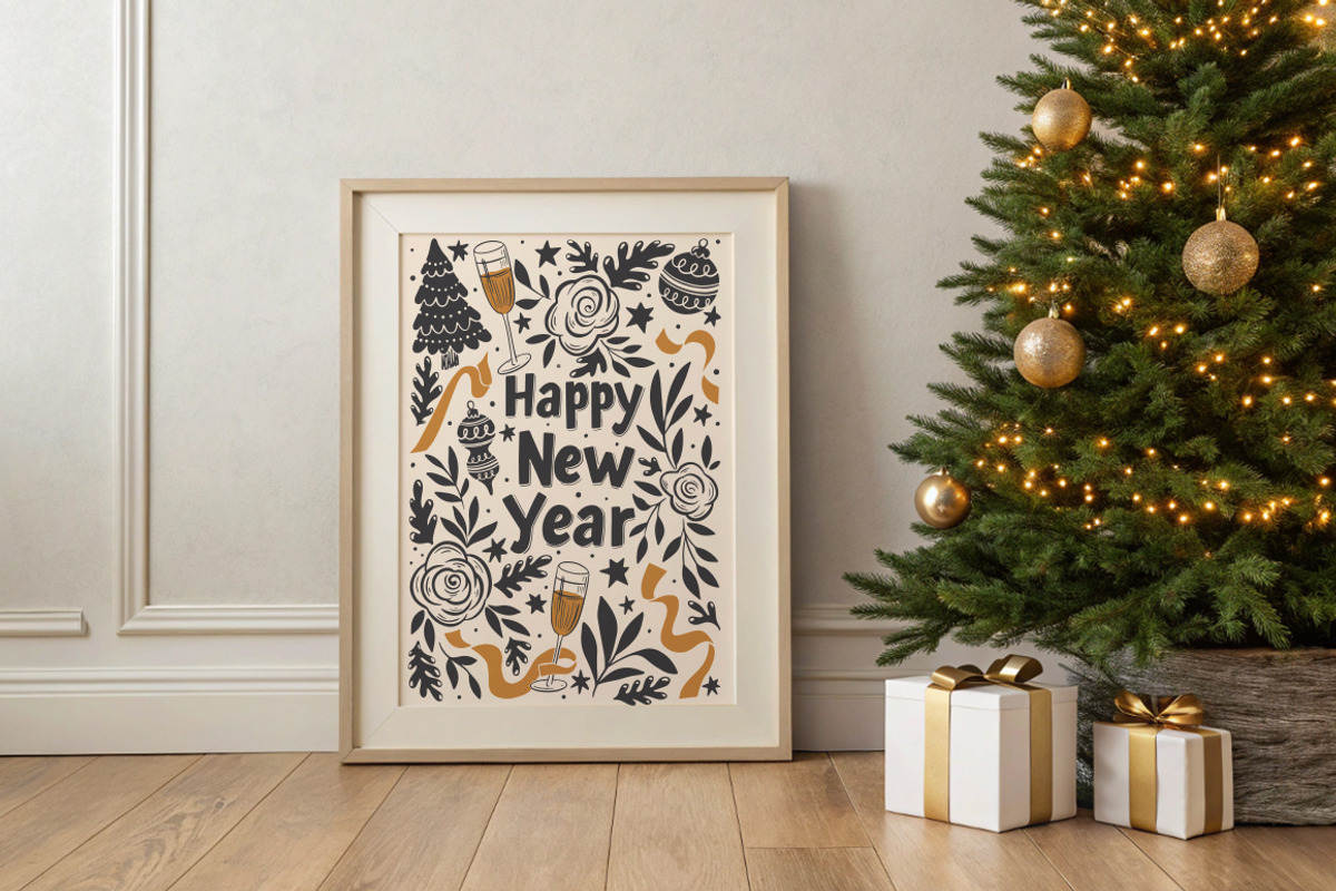 Vintage Linocut Christmas Kit, a Seasonal Illustration by DariSmartArt (Photo 2 of 18)