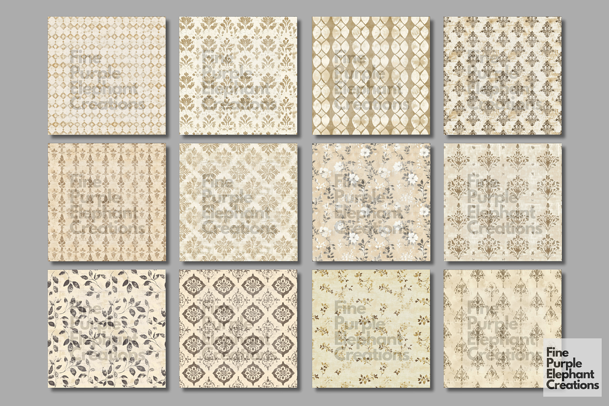 Beige Distressed Cottagecore, a Pattern Graphic by Fine Purple Elephant (Photo 5 of 5)