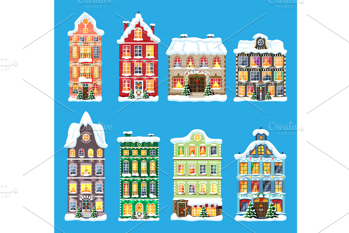 City House Covered Snow Set, an Object Graphic by Abscent