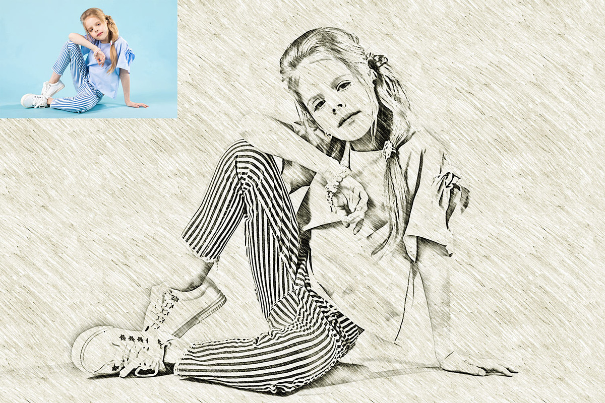 Realistic Pencil Drawing Effect, an Action Add-On by MRI STUDIO
