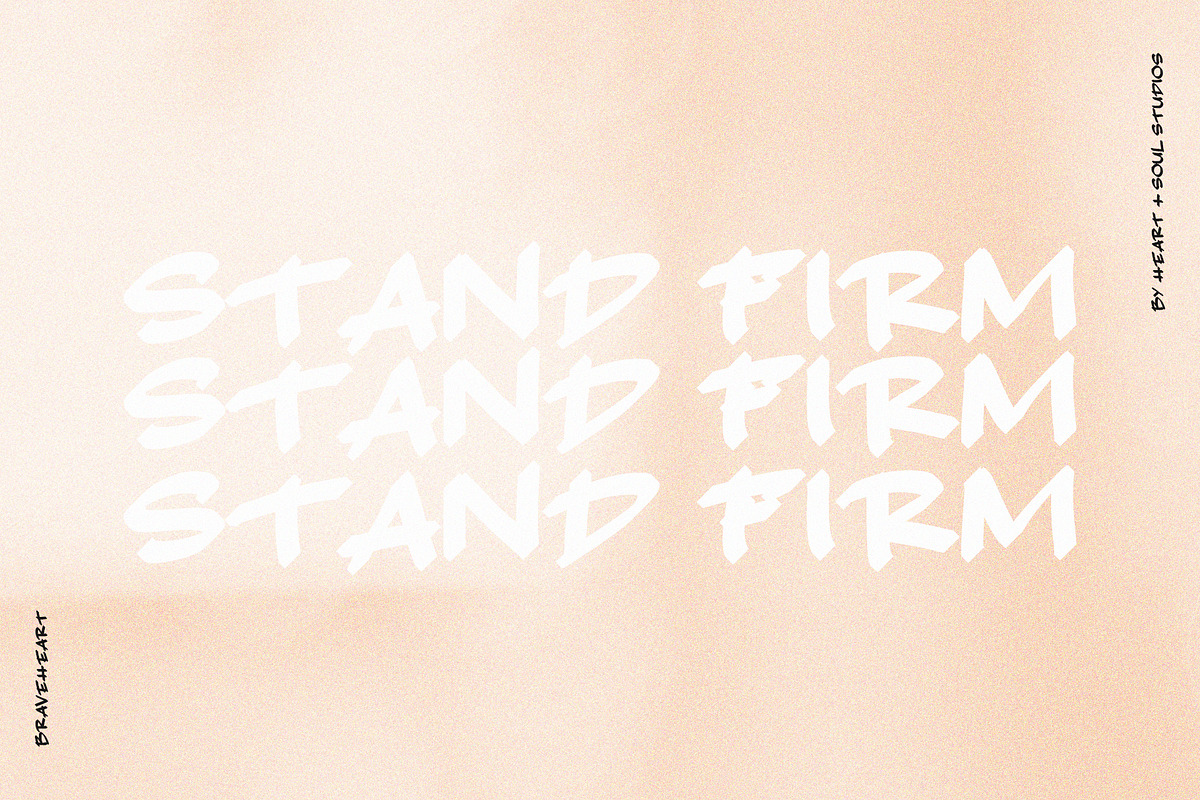 BRAVEHEART | a soulful display font, a Sans Serif Font by Heart + Soul Studios (Photo 4 of 9)