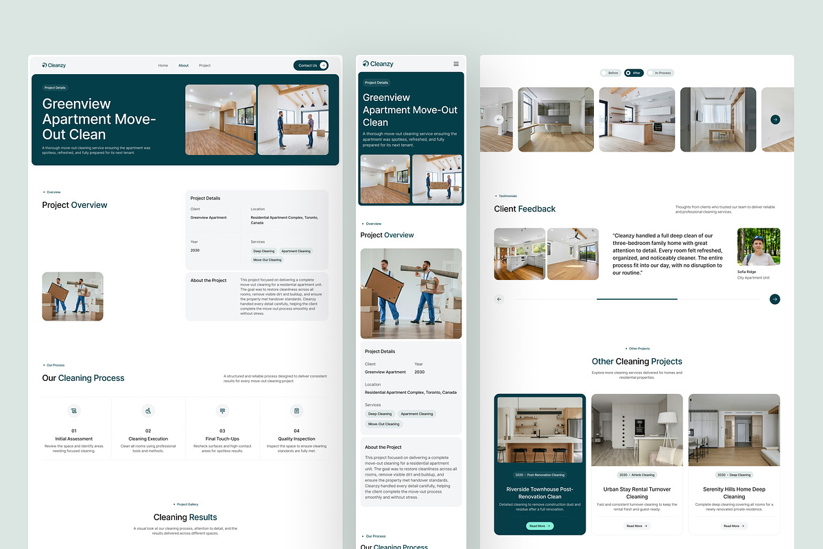 Home Cleaning Service Website UI, an UI Kit Template by peterdraw (Photo 5 of 7)