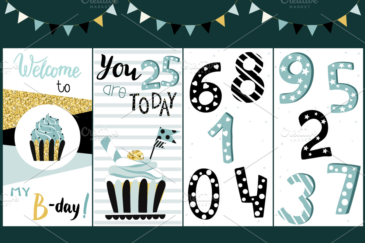 Party cards and flyers big set, a Decorative Illustration by Happiestsim (Photo 4 of 13)