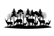 Wildlife Forest Silhouette Vector Bu, an Illustration by Designs_River (Thumbnail 37 of 51)