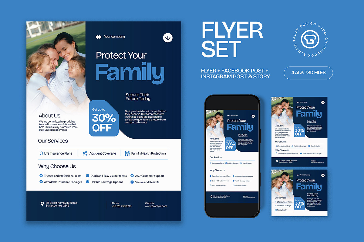 Insurance Flyer, a Flyer Template by graphicook (Photo 1 of 3)