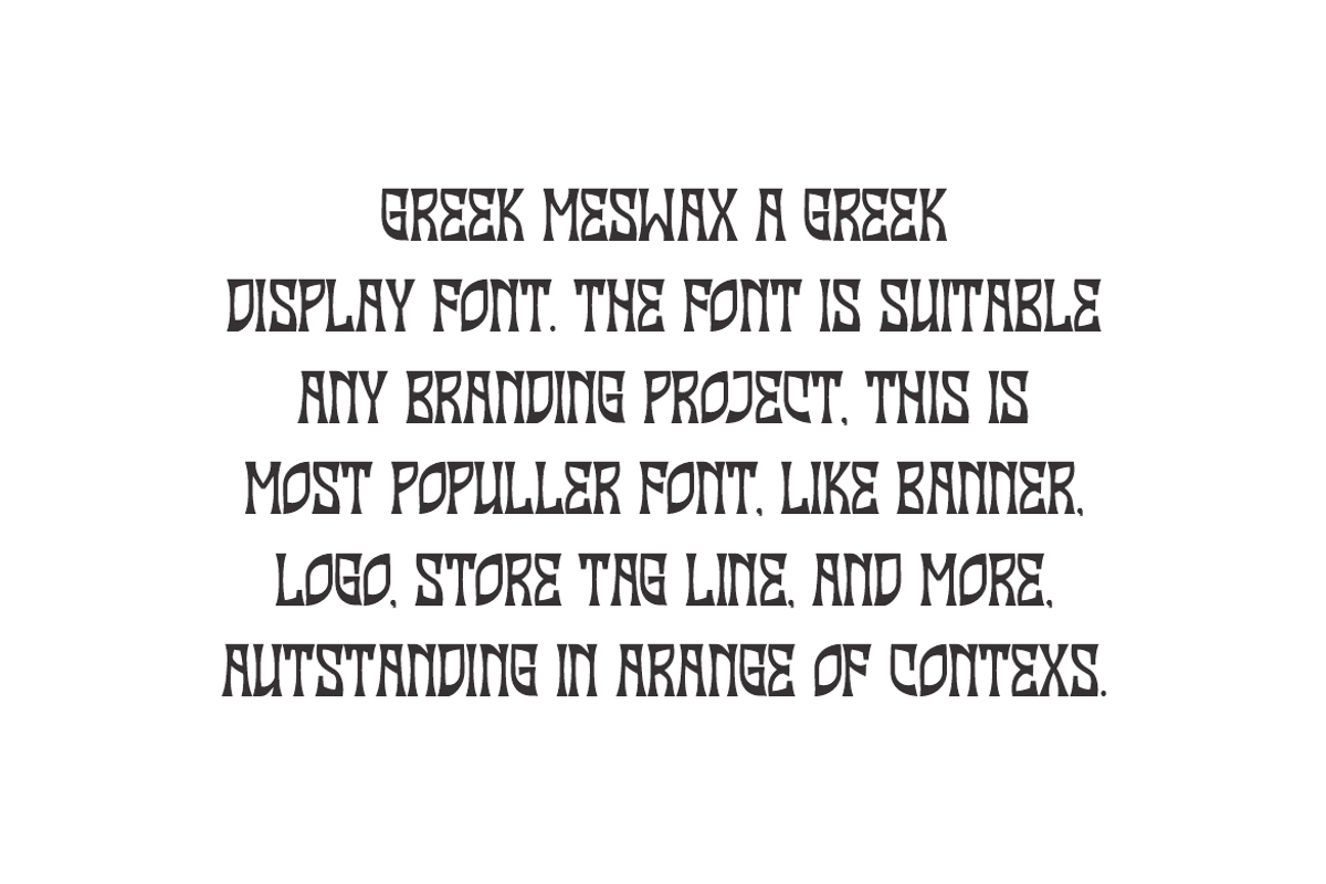 Greek Meswax - Typeface Font, a Sans Serif Font by Iqsiart Studio (Photo 2 of 6)