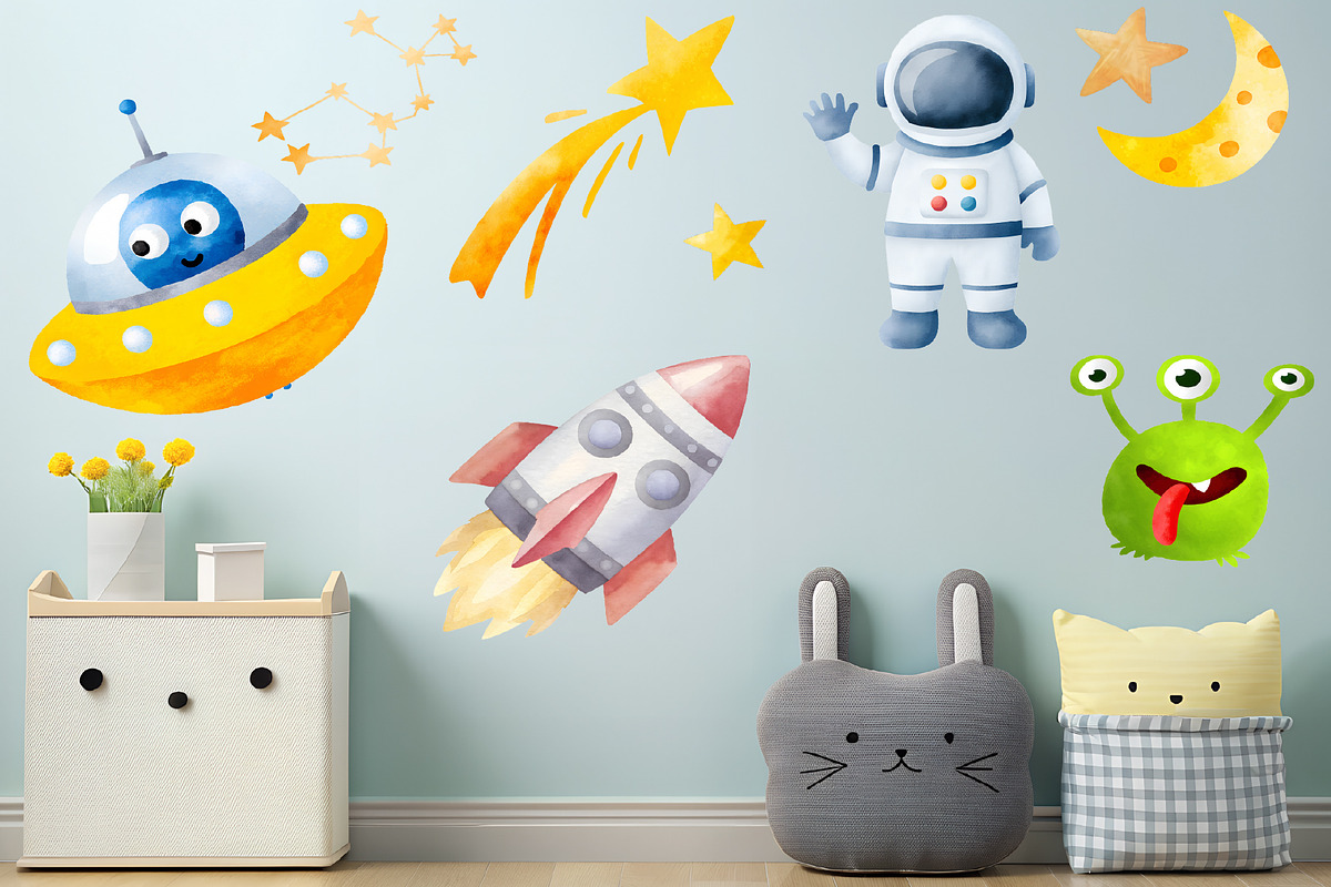 Watercolor Space Clipart, Galaxy PNG, an Illustration by CropUp Creative (Photo 6 of 6)