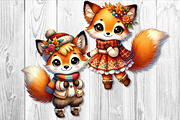 Cute Autumn Fox Clipart Set, a Seasonal Illustration by V Design Creator (Thumbnail 8 of 9)