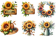 Watercolor Summer Sunflower Clipart, an Illustration by Watercolor design (Thumbnail 2 of 4)