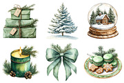 Green Winter Christmas Clipart, an Illustration by Daily.Designs (Thumbnail 4 of 5)