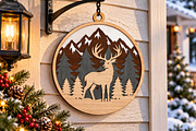 Deer in Forest Ornament SVG, an Object Graphic by Libby Wishes (Thumbnail 1 of 3)