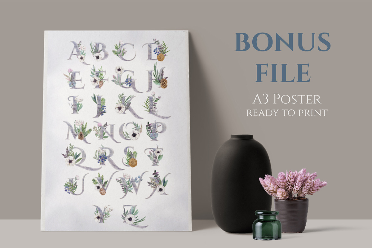 Winter wedding watercolor flowers, an Object Graphic by JSolomatina (Photo 10 of 10)