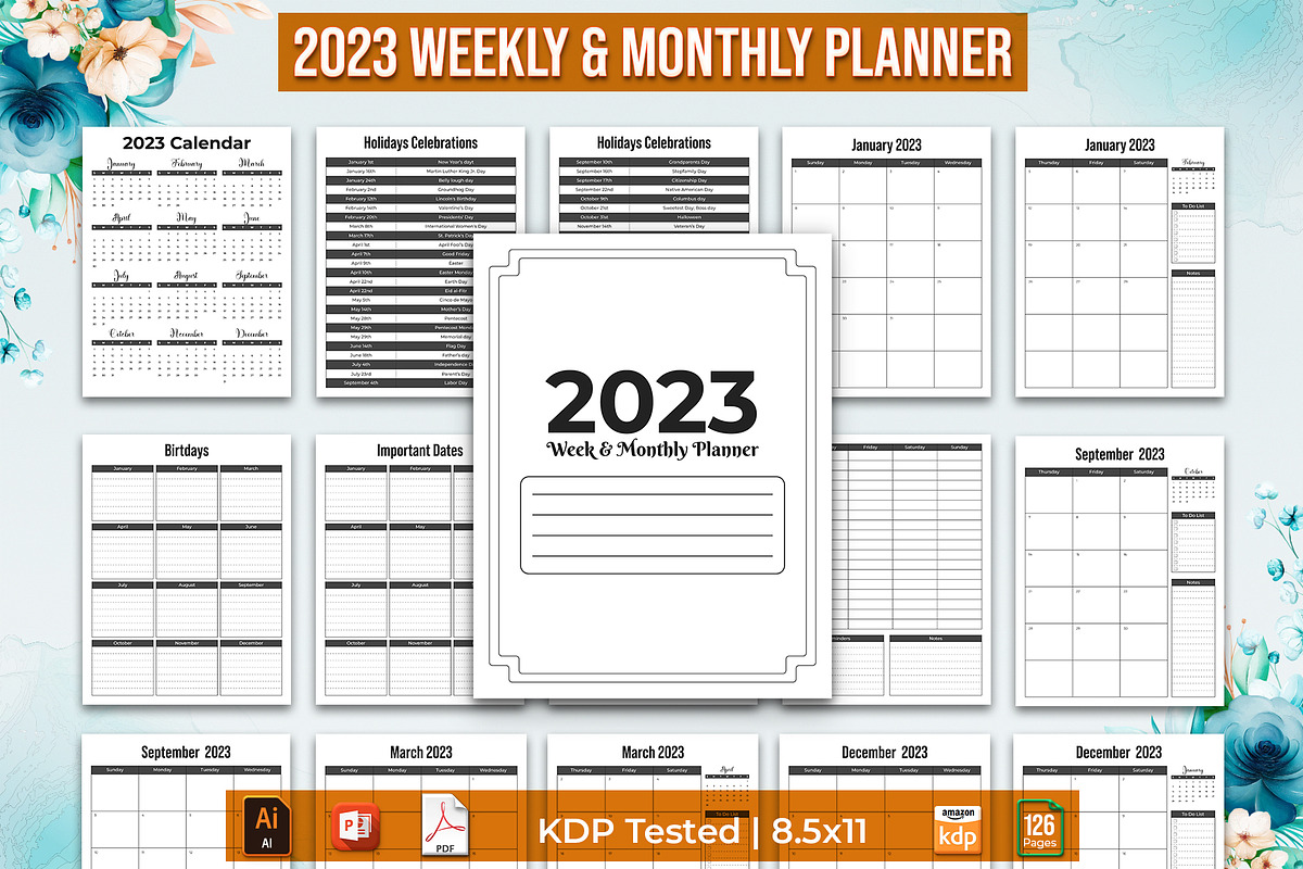 2023 Editable Planner Bundle, a Templates & Theme by Mondols Graphic (Photo 3 of 14)