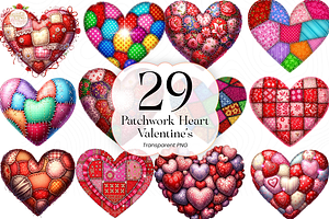 Patchwork Heart PNG Clipart Cute, an Object Illustration by KennedyStudio