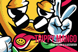 Trippy Mango T-Shirt Illustration