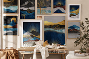 Modern golden landscape print poster, a Decorative Illustration by Muzi pear studio (Thumbnail 1 of 10)