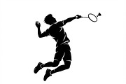 60 Badminton Player Smash Silhouette, a Person Illustration by Amazin_art (Thumbnail 2 of 26)