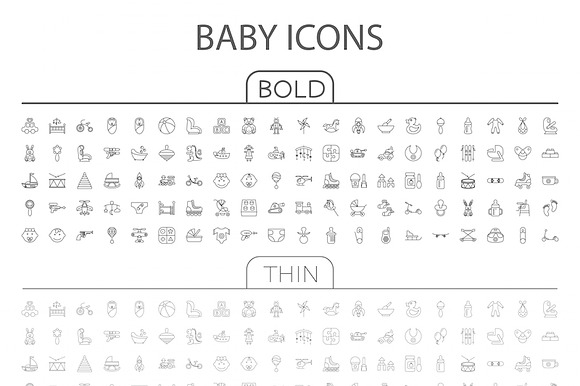 Baby flat vector icon set preview 2