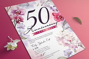 Orchid Anniversary Invitation, an Invitation Template by Aarley Kaiven