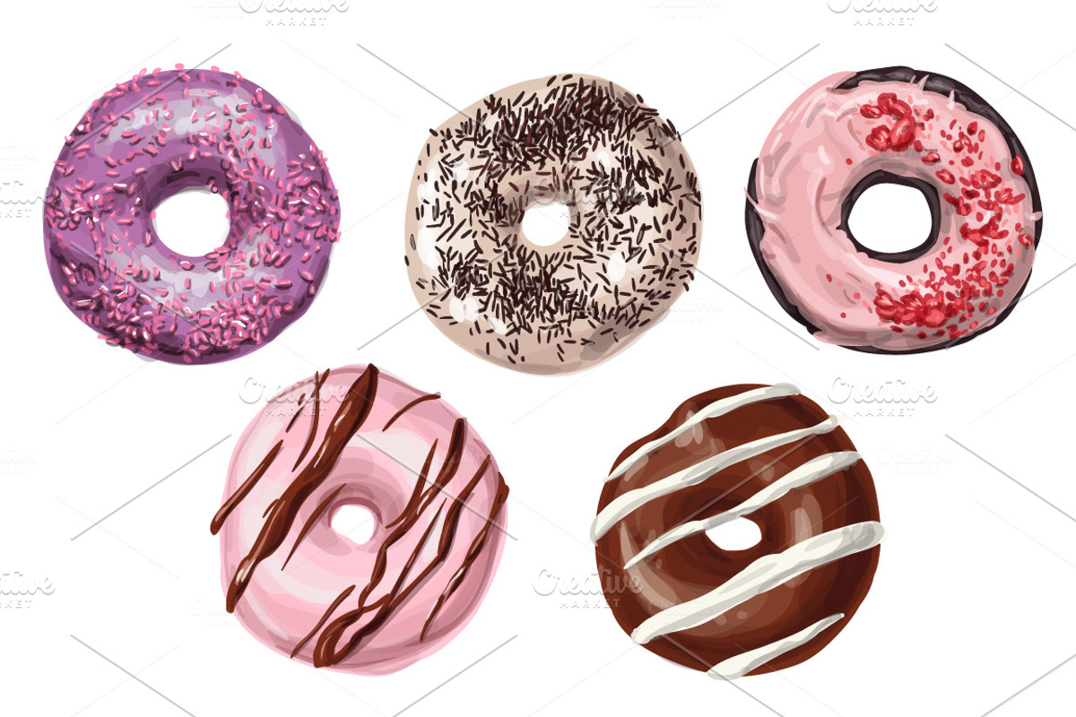 Donuts VECTOR illustrations, a Food Illustration by Natalka Dmitrova art (Photo 24 of 27)