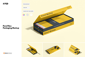 Pencil Box Stationery Packaging Mock, a Pens & Pencil Mockup by DSNA Mockup