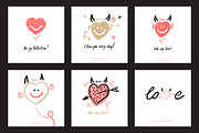 Valentine`s Day Greeting Cards, an Illustration by GalaStudio (Thumbnail 3 of 5)