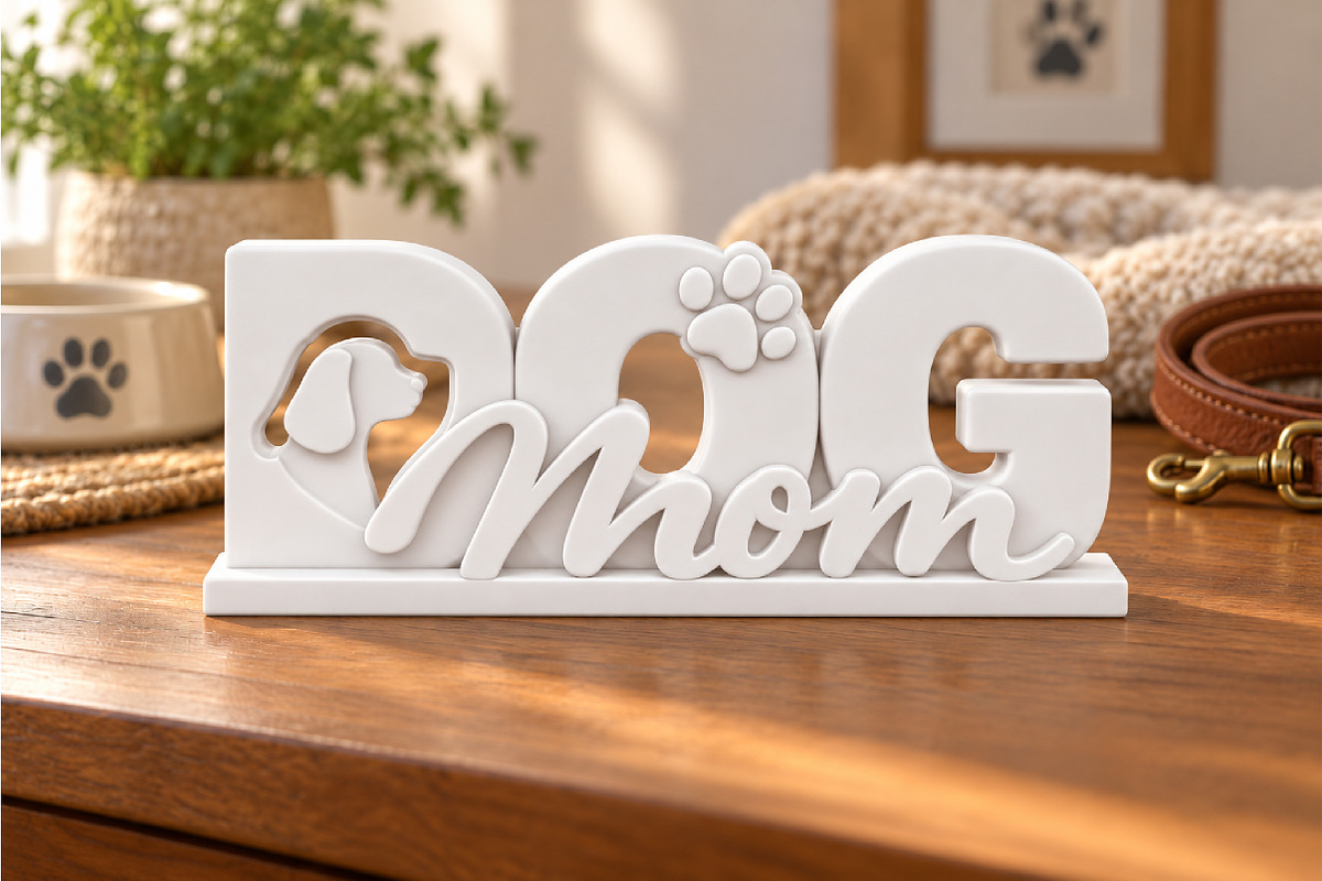 Dog Mom Home Decor Sign STL, a Scene 3D Model by Layerology (Photo 4 of 4)