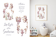Watercolor Seahorse Life Cycle Set, an Animal Illustration by MayaNavits (Thumbnail 3 of 5)