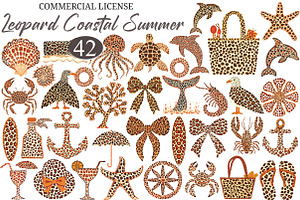 Leopard Coastal Summer Clipart PNG, an Illustration by designcity5