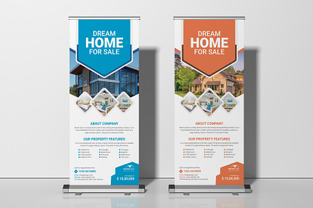 Real Estate Roll up Banner, a Stationery Template by Rahul Datta