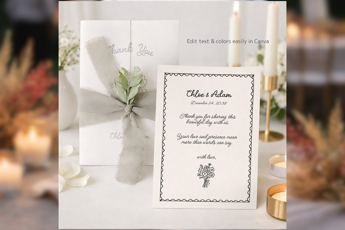 Wedding Thank You Card Canva bd003, a Card Template by TyphoonStudio (Photo 5 of 8)