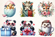 Funny Animals Clipart PNG Bundle, an Illustration by Libby Wishes (Thumbnail 2 of 7)