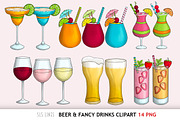 Beer & Fancy Drinks Clipart, a Food Illustration by SLS Lines (Thumbnail 2 of 4)