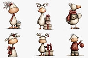 Funny Goose Christmas Clipart, an Illustration by CreationArt (Thumbnail 5 of 5)