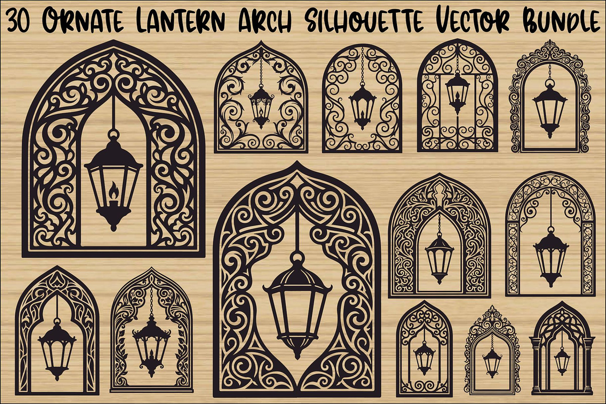 Ornate Lantern Arch SVG Bundle, an Illustration by jahid234 (Photo 1 of 31)