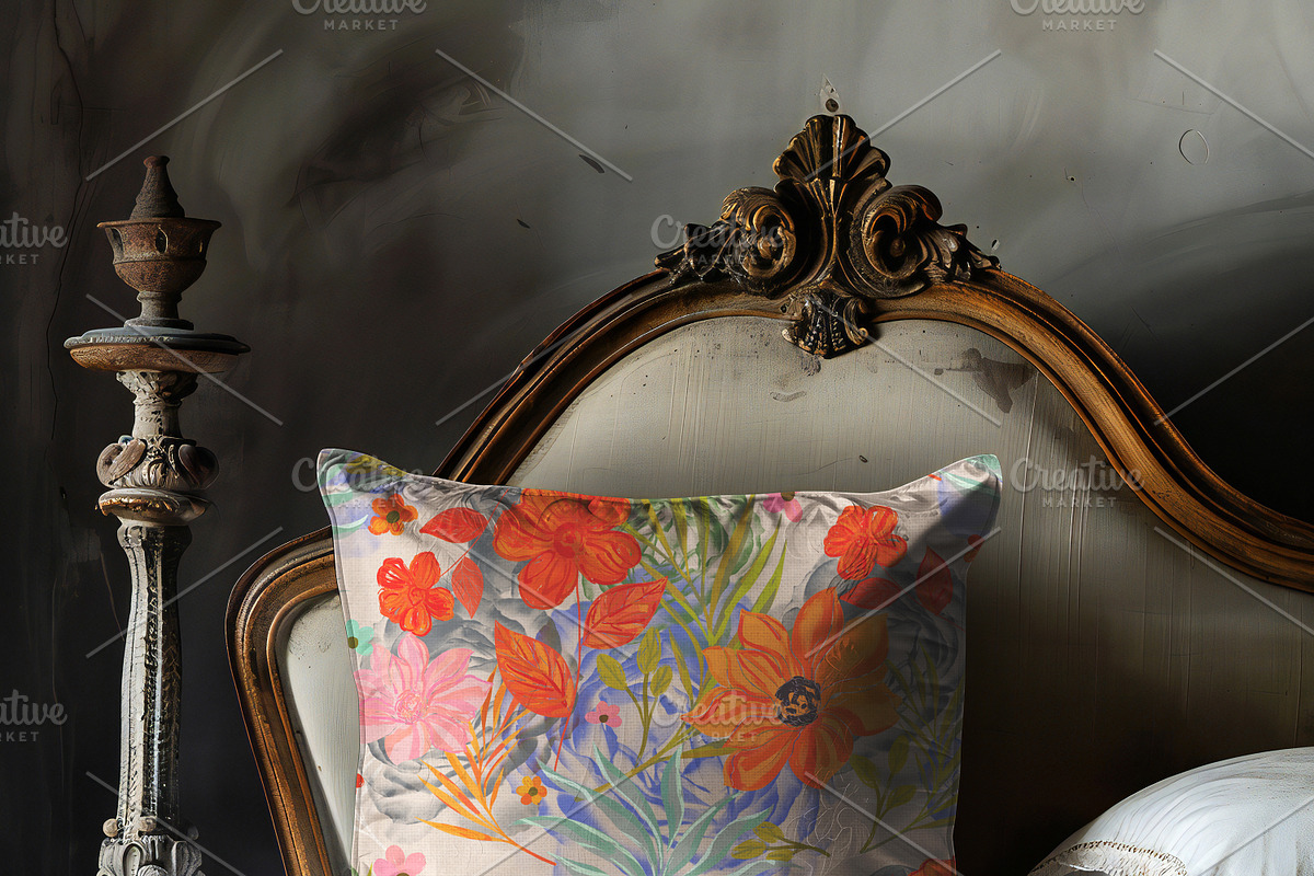 Cushion Mock-up /Classic Bed Scene, a Product Mockup by Nora Gad (Photo 7 of 12)