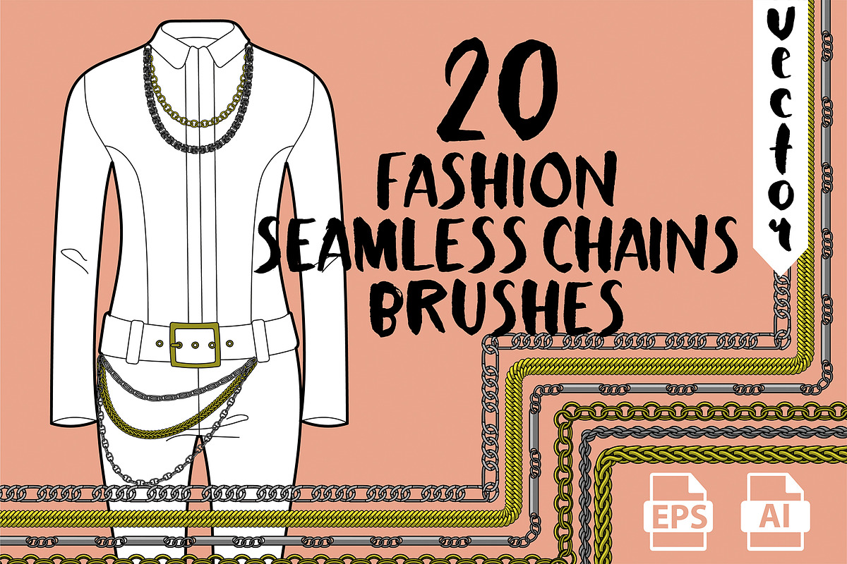20 Fashion Chains Brushes, a Brush Add-On by Simple Design (Photo 1 of 4)