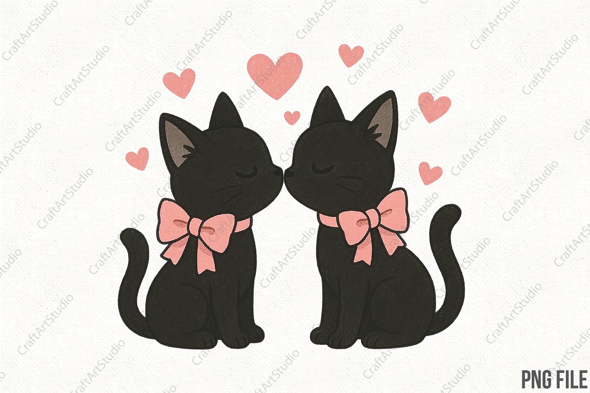 Cat Valentines Black Cat PNG, an Illustration by CraftArtStudio (Photo 1 of 4)