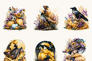 Watercolor Halloween Pumpkin Clipart, a Seasonal Illustration by BusyDaydesign (Thumbnail 3 of 9)