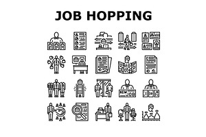 job hopping career transition icons, an Object Illustration by pikepicture